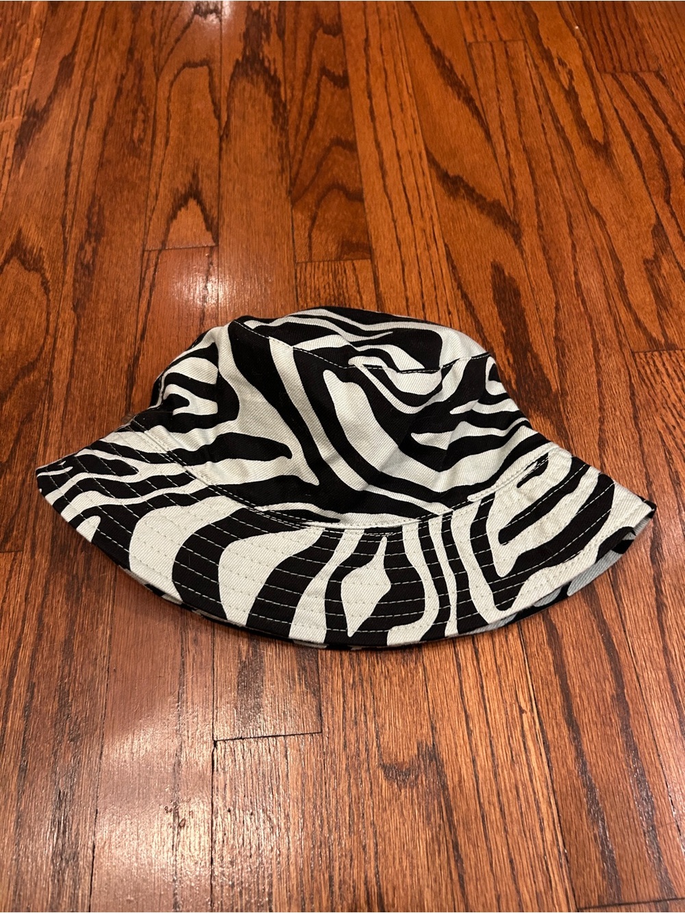Motel Black and Mint Zebra Print Bucket Hat